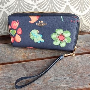 Coach Long Zip Around Wallet With Dreamy Land Floral Print, Like New